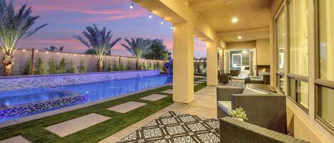 Outdoor pool, a heated pool