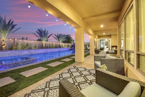 Outdoor pool, a heated pool - Wanderlust: Pool/spa, Waterslide, Firepit, Game Rm (Indio)
