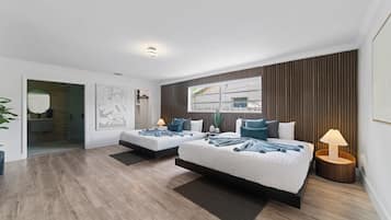 4 habitaciones, tabla de planchar con plancha, cuna de viaje y wifi