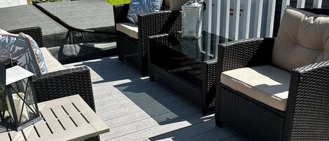 Back deck and seating area.