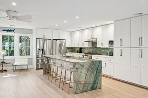 Fridge, microwave, oven, stovetop - Awesome Home & Location! Pool~Yard~Walk to Beach~5Bed~4Bath~Sleeps 12~Game Room (Isle of Palms)