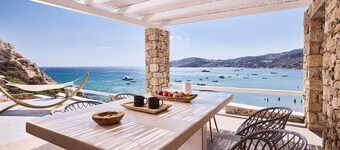 Thrilling Milos Villa | Villa Sauron | 2 Bedrooms | Breathtaking Sea Views | Spacious Furnished Terrace with Shaded Outdoor Dining Area | Private Garden | Provatas