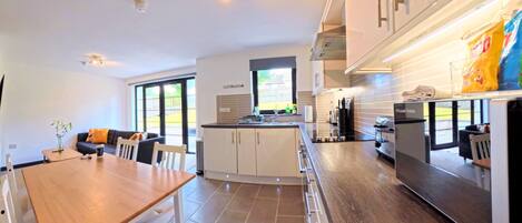 Fridge, microwave, oven, electric kettle