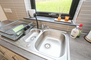 Fridge, microwave, oven, electric kettle