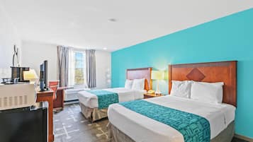 Premium Room, 2 Queen Beds, Non Smoking | Desk, iron/ironing board, free WiFi, bed sheets