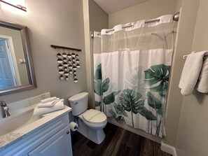 Hair dryer, towels