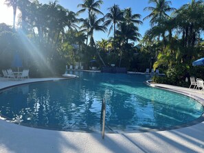 Outdoor pool, a heated pool - Charming 3-bedroom townhome with WiFi, AC in fantastic Key West Golf Course (Key West)