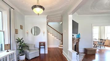 Smart TV, fireplace, video games, stereo