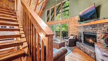 Smart TV, fireplace, DVD player