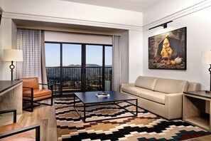 Suite, 1 King Bed with Sofa bed, Balcony | Living area | 60-inch LED TV with cable channels, tablet - Chicken Ranch Casino Resort (Jamestown)