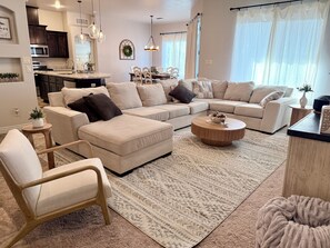 Smart TV, fireplace, video games