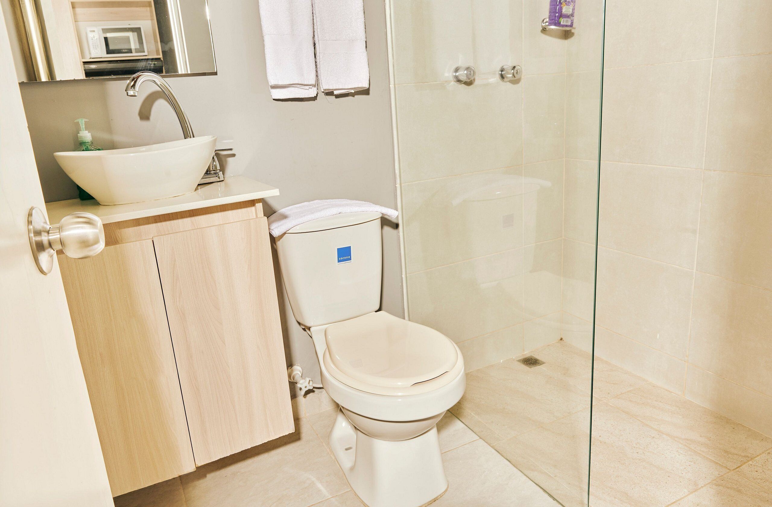 Apartment | Bathroom | Shower, free toiletries, towels, soap