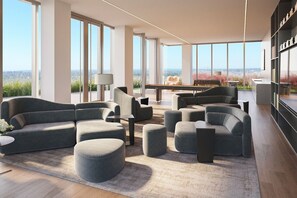 TV, stereo - Charming Clinton Hill 2BR w/ Roof Pool, Doorman, W/D, by Blueground (Brooklyn)