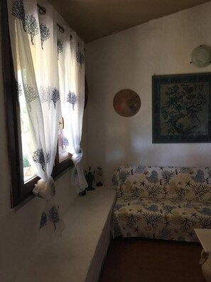 House, 2 Bedrooms, Balcony, Ocean View | Living area - Villa Claudio 300 Meters From the Beach (Villasimius)