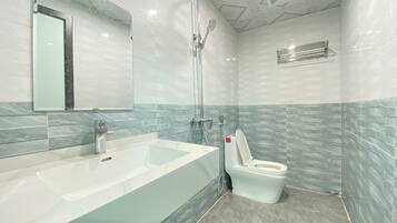 Shared Dormitory | Bathroom | Hair dryer, slippers, towels, soap