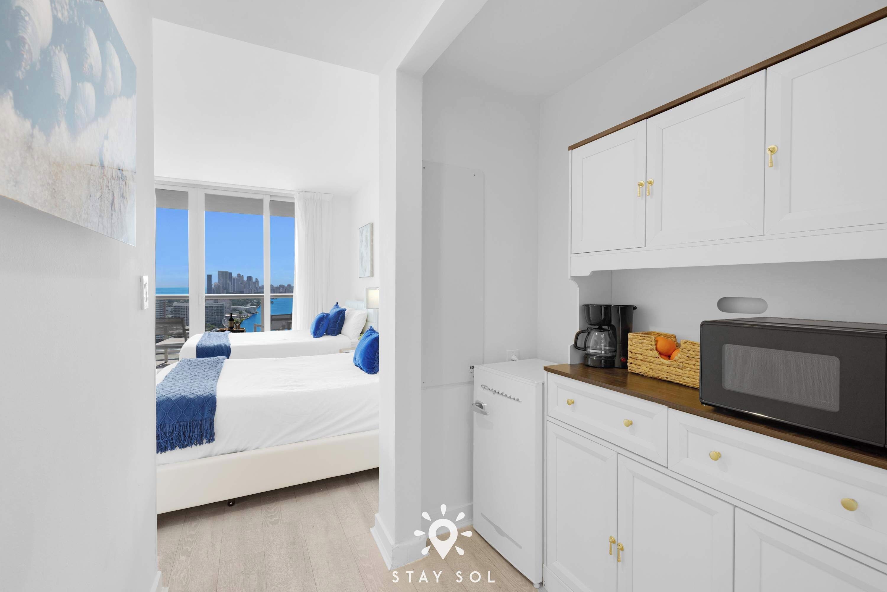 Desk, iron/ironing board, travel crib, WiFi