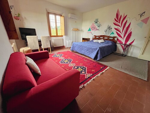 Rustic upper floor of a country villa in the heart of Italy