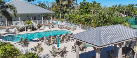 Een verwarmd zwembad