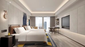 Ropa de cama de alta calidad, cubrecamas, minibar y escritorio