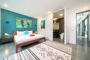 Design villa, 2 hálószobával, kilátással a medencére | 2 hálószoba, egyedi dekoráció, egyedi berendezés és ingyenes wifi