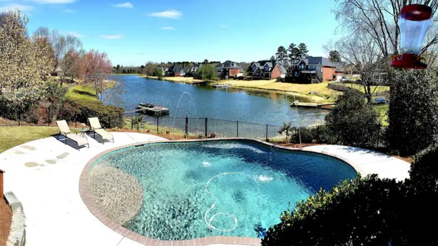 Pool - Lakefront Retreat with Stunning Pool. Near Ft. Eisenhower, & Augusta National. (Evans)