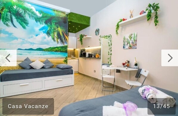 1 bedroom, desk, travel cot, WiFi