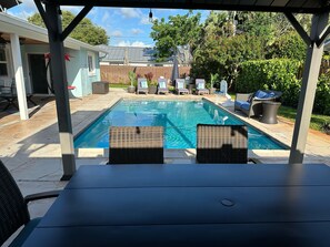 Outdoor pool, a heated pool - Charming 3-bedroom house with heated pool in peaceful Boynton Beach/near Delray (Boynton Beach)