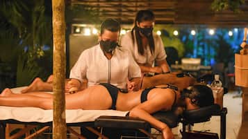 Massage med varma stenar, djupmassage och massage