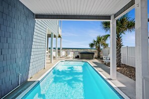 Pool - Luxury Oceanfront Home: Private Pool, Elevator Access, Game Room & More! (Emerald Isle)
