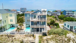 Exterior - Luxury Oceanfront Home: Private Pool, Elevator Access, Game Room & More! (Emerald Isle)