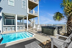 Pool - Luxury Oceanfront Home: Private Pool, Elevator Access, Game Room & More! (Emerald Isle)
