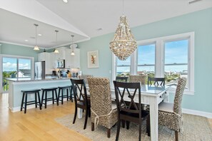 Dining - Luxury Oceanfront Home: Private Pool, Elevator Access, Game Room & More! (Emerald Isle)