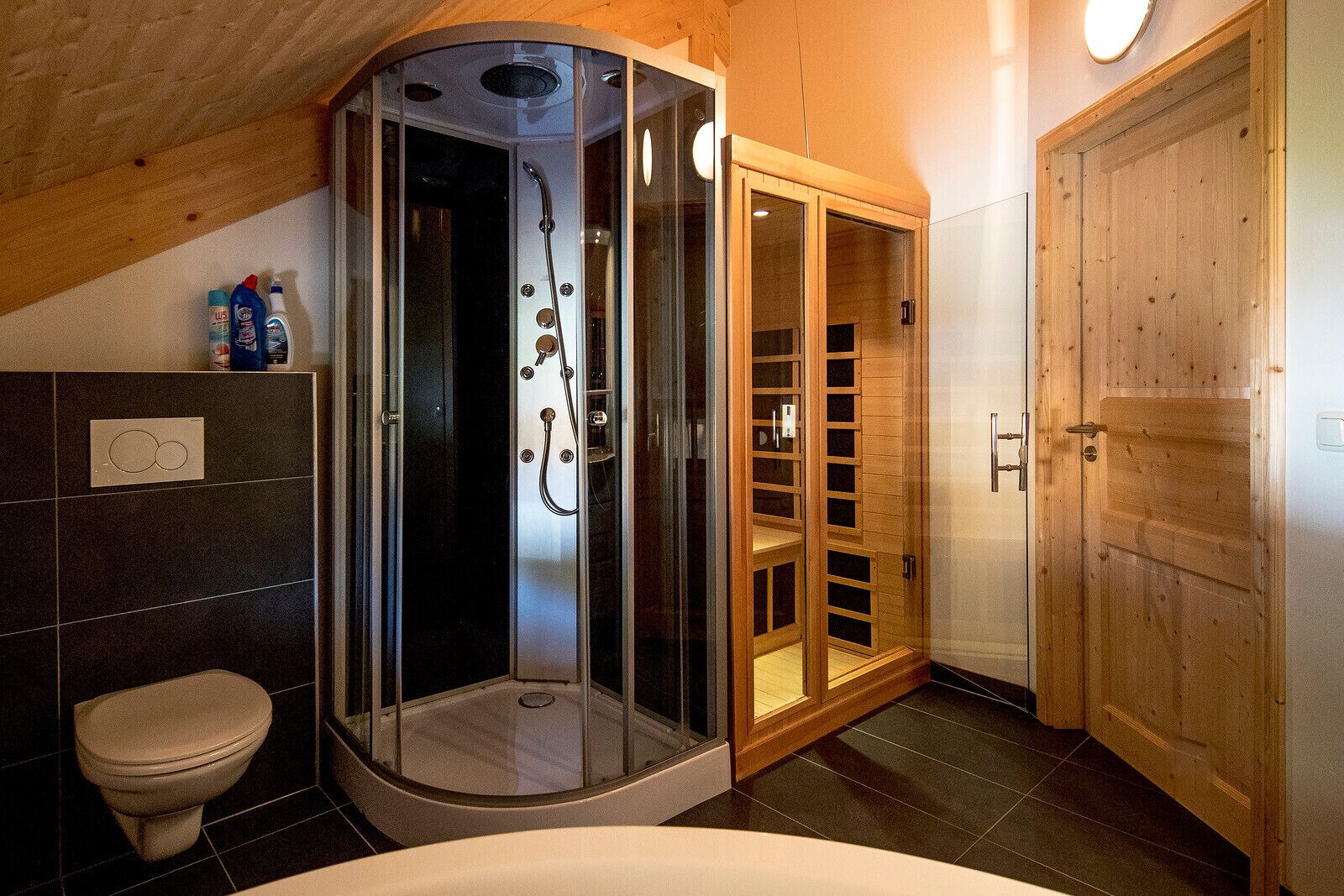 Dusche, Haartrockner, Handtücher