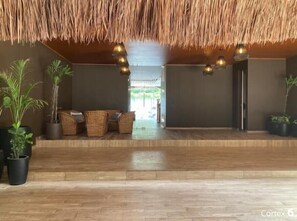 Interior - Dep 1 room, green terrace and view (Tulum)