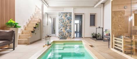 Indoor pool, a heated pool