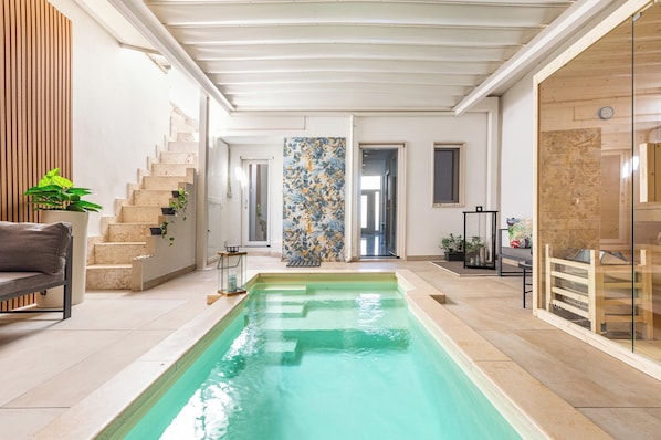 Indoor pool, a heated pool