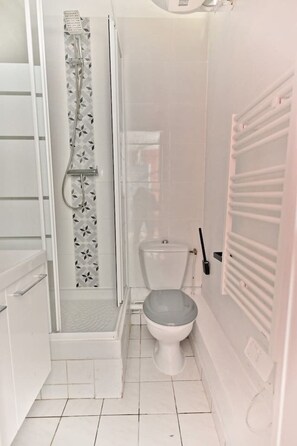 SĂšche-cheveux, serviettes fournies, shampoing, papier toilette