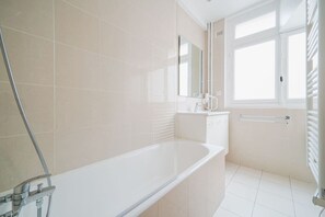 Hair dryer, towels, toilet paper