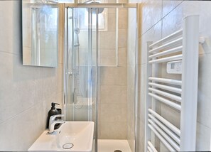 Hair dryer, towels, toilet paper