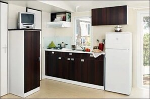 Kühlschrank, Mikrowelle, Herdplatte
