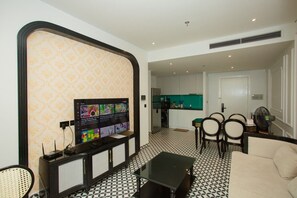 Standard Apartment, 2 Bedrooms, Ocean View | Living area | Flat-screen TV - 1908 Citadines Marina Halong (Ha Long)