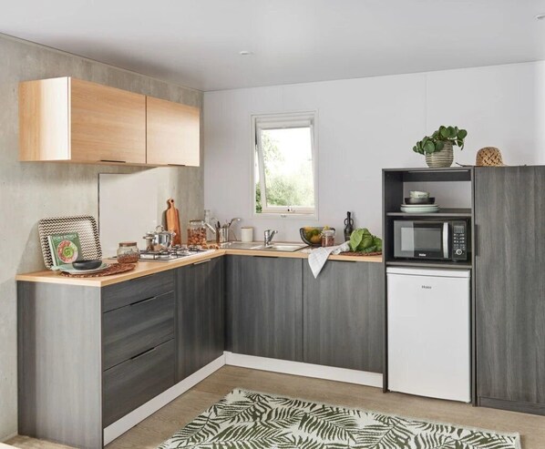 Fridge, microwave, stovetop, dishwasher