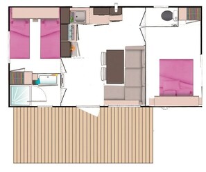 Floor plan - Camping 4 étoiles - Piscine  - ccaaeai (La Baule)