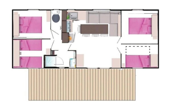 Floor plan - Camping 4 étoiles - Piscine  - ccaaeba (La Baule)