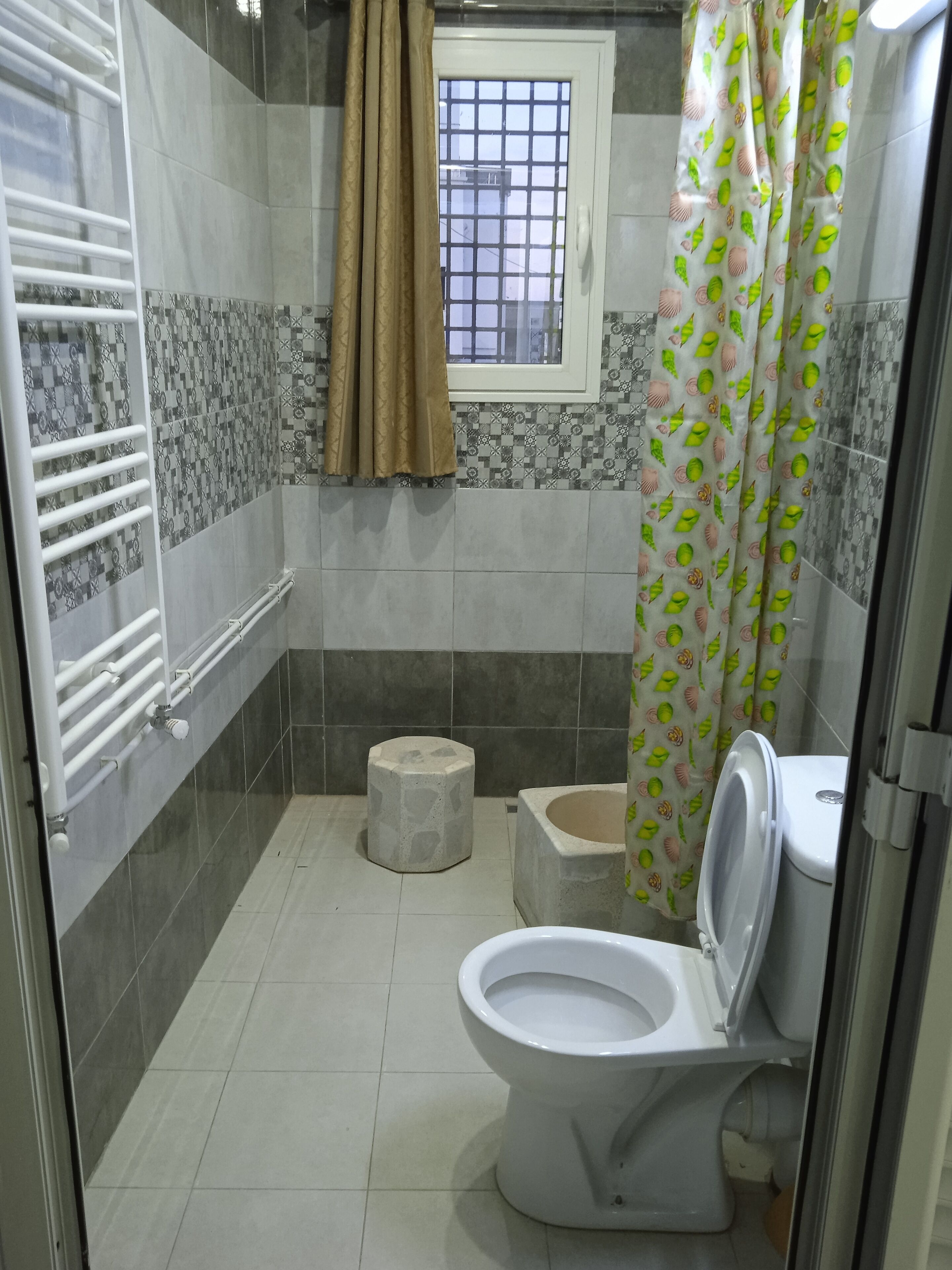 Secador de cabelo, toalhas de banho, sabonete, shampoo