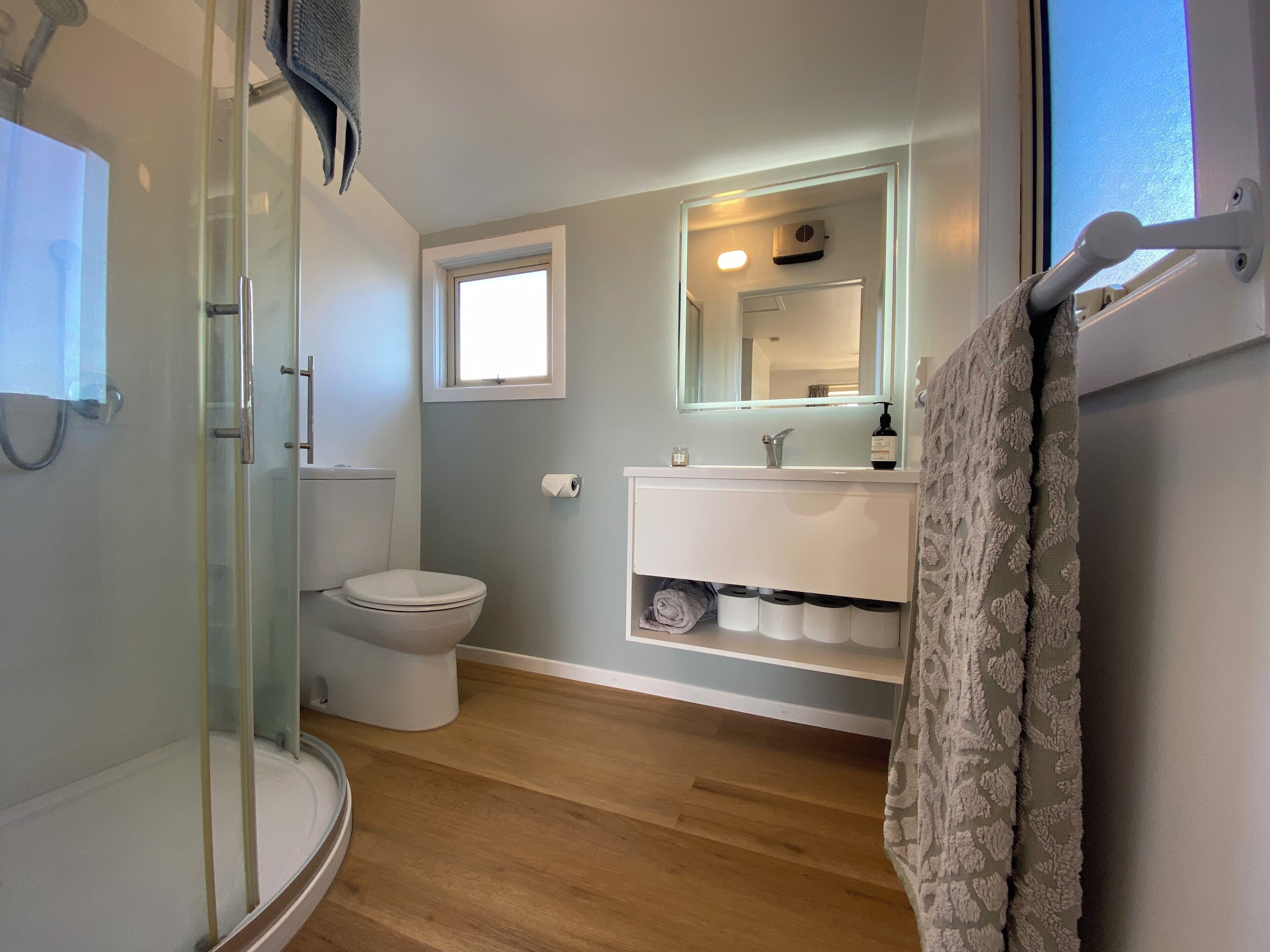 Towels, soap, toilet paper