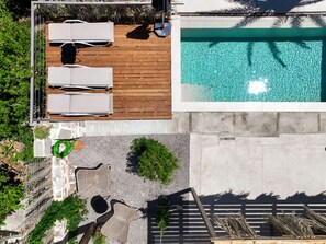 Terrace/patio - Luxury village house with private pool and sea view in beautiful South Crete (Ano Rodakino)