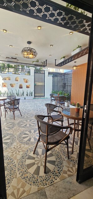 Outdoor banquet area