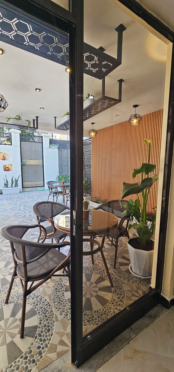 Outdoor banquet area