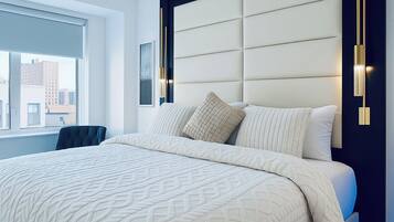 4 bedrooms, desk, iron/ironing board, travel cot